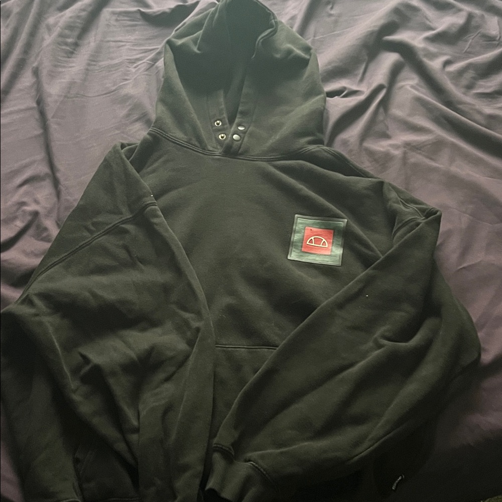 Ellesse Black Hoodie with Red Logo
